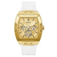 ราคา Guess GW0202G6 Men's Phoenix Gold Stainless Silicone Multi-Function Watch 42mm (26177048121)