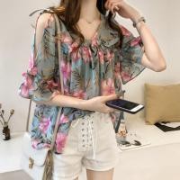 ราคา 15487แฟน เสื้อปีกค้างคาวผ้าชีฟองทรงหลวมฤดูร้อนสําหรับผู้หญิง (28327680842)