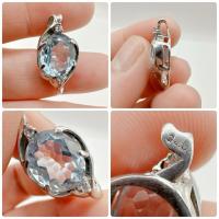 ราคา จี้เงินแท้ แต่งพลอยแท้ อความารีน งานญี่ปุ่นมือสอง (42522569579)