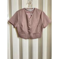 ราคา เสื้อครอป ลายทางสีชมพูตุ่น.. (43461488888)