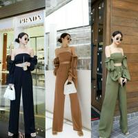 ราคา Chalin | S094 - ชุดเข้าเซทเกาะอก+กางเกงขายาว (3667956368)