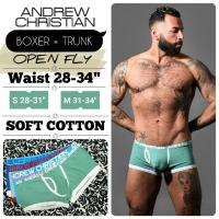 ราคา SALE!! กางเกงในชาย Andrew Christian Boxer/Trunk ผ้า Soft Cotton ผ้านุ่ม ไม่ร้อน ไม่ยับ S/M เอว28-34นิ้ว*รุ่นช่องเปิดเป้า (40850343847)