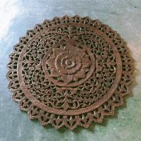 ราคา แผ่นไม้แกะสลัก ไม้สัก ขนาด 75 ซม. สีน้ำตาลโอ๊ค Teak Wood Carving 75cm. (22729349015)