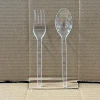 ราคา ช้อนส้อมพลาสติก สีใส หนาคุณภาพดี ไม่บาดปาก Benly (100ชิ้น/เเพ็ค)ช้อนยาว ส้อมยาว (21491278892)