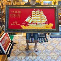 ราคา กรอบรูปมงคล เรือสำเภา สีแดง ผ้ากำมะหยี่ ภาพเรือใหญ่ แต่งบ้าน ตกแต่งร้าน จัดฮวงจุ้ย ของขวัญ ของที่ระลึก (40603523742)