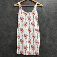 ราคา Forever21 [แท้] เดรสลายดอกทรงบอดี้คอน (สีขาว) (3717342559)