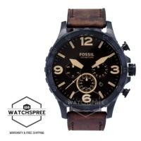 ราคา Fossil Nate Chronograph Men's Leather Watch JR1487 (7216072462)