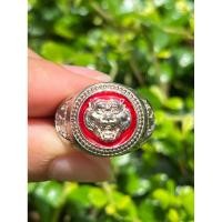 ราคา แหวน หน้าเสือ เนื้อเงินลงยา หลวงพ่อโปร่ง โชติโก วัดถ้ำพรุตะเคียน จ.ชุมพร ประกันแท้ (42867589297)