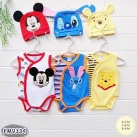 ราคา [ พร้อมส่ง ] ชุดเด็ก บอดี้สูท 3ตัว พร้อมหมวก ลาย มิกกี้ พูห์ สติช pooh mickey (23819578299)