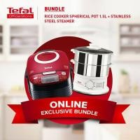 ราคา หม้อหุงข้าว+หม้อนึงไฟฟ้าTefal Spherical Pot Rice Cooker - 1.5L (RK7405) + Stainless Steel (5178247981)