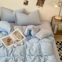 ราคา 3/4ชิ้น ผ้าปูที่นอน 3.5 ฟุต ผ้าปูที่นอน6ฟุต รัดมุม ชุดเครื่องนอน ปลอกผ้านวม ปลอกหมอน ผ้าฝ้าย ลายสก๊อต เรขาคณิต เรียบง่าย สไตล์ญี่ปุ่น (24754373085)
