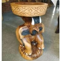 ราคา สตูลไม้แกะสลักรูปช้างชูงวงใหญ่ เก้าอี้นั่งไม้ ช้างเขียง ที่นั่งกว้าง 11 นิ้ว สูง 50 ซม. แกะสลักสีสันสวยงาม แข็งแรง (22141519055)