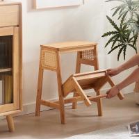 ราคา เก้าอี้ขั้นบันได สามารถพับเก็บได้ งานไม้ไผ่ส เก้าอี้ขั้นบันได 2 in 1 เก้าอี้ครัวหลายฟังก์ชัน (41112271627)