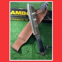 ราคา มีดแรมโบ้4 ใบมีดสีเงิน พร้อมปลอกหนัง(RAMBO4) (29122686102)