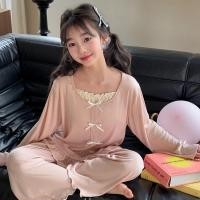 ราคา 儿童衣服秋冬季新款大童运动尔睡衣女春秋冬季新款套装ชุดนอนเด็กฤดูใบไม้ผลิและฤดูใบไม้ร่วงสาวใหญ่กิริยาเสื้อผ้าที่บ้าน (57951013729)