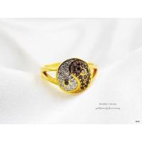 ราคา แหวนหยินหยาง งานเพชร cz หุ้มทอง 5 ไมครอน (6009319566)