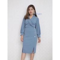 ราคา ชุดทำงานงานไซส์ใหญ่ .เดรสออกงานคนอวบ เสื้อผ้าคนอ้วนไปงาน (28552514140)