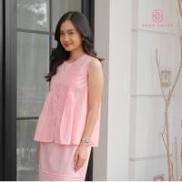 ราคา DEAR CHLOE - Elaine Set Summer Look Dress Dress Dress Dress Cotton Popplin Busui Friendly Size SM Black Pink (28142343932)