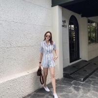 ราคา จั๊มสูทขาสั้น ลายทางตรง Malimays (4562687717)