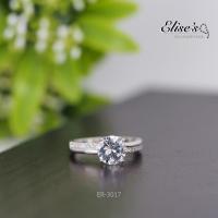 ราคา ER-3017 Elise's แหวนเพชรCZ เกรดพรีเมี่ยม หน้าเพชร 1.5 กะรัต พร้อมเพชรข้าง เล่นไฟสุดๆ ชุบทองคำขาวหนาพิเศษ แหวนแต่งงาน (5566408708)