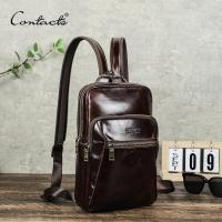 ราคา CONTACT'S กระเป๋าเป้สะพายหลัง หนังวัวแท้ ใบเล็ก มีซิป อเนกประสงค์ สําหรับผู้ชาย (27351301187)