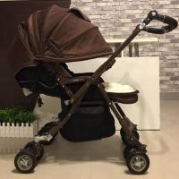 ราคา รถเข็นเด็ก ยี่ห้อ Aprica รุ่น Laura Quattro สีน้ำตาลลายจุด พร้อมผ้ารอง (1816872632)