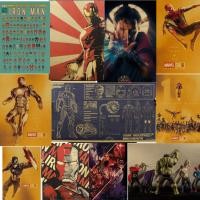 ราคา Marvel Superhero Wall โปสเตอร์ Retro กระดาษคราฟท์โปสเตอร์ภาพวาดตกแต่งสติ๊กเกอร์ติดผนัง (27429319328)