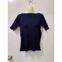 ราคา Uniqlo เสื้อยืดผ้าร่อง (Size:M) คอปาด สีกรมเข้ม (28115479131)