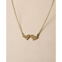 ราคา สร้อยคอทองแท้ 9K Double Hearts Necklace (29373327147)