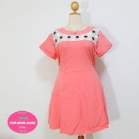 ราคา ชุดเดรสคนอ้วนผ้าไหมอิตาลีสีโอรสแต่งผ้าลูกไม้ตาข่ายที่หน้าอก ด้านหลังสม๊อคยางยืด มีซับในกระโปรง สวยหวานน่ารักมากๆค่ะ (22674550845)