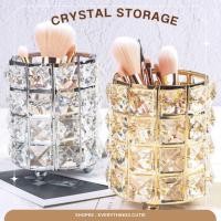 ราคา แก้วใส่แปรงแต่งหน้า แบบกลม ที่ใส่เครื่องสำอาง แก้วใส่ปากกา คริสตัล (23357738752)