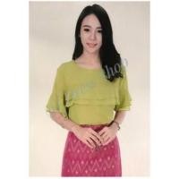 ราคา งานสีเหลือง เสื้อชีฟอง แขนระบาย (แจกโค้ดส่วนลด) (1280378700)