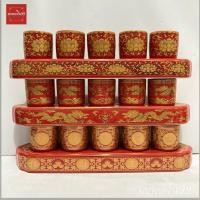 ราคา ถ้วยน้ำชา แก้วน้ำชา ไหว้พระ ไหว้เจ้า ลายมังกร ลายจีน ลายบัว (3/5ใบ) เซรามิก สีแดง (9013871927)