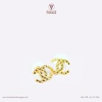 ราคา C H A N E L Earrings Gold DC24 (28982117533)