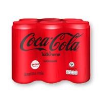ราคา Coca Cola Zero Sugar โค้ก น้ำอัดลม สูตรไม่มีน้ำตาล ขนาด 325 มล. x 6 กระป๋อง (19410471005)