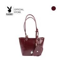 ราคา PLAYBOY รุ่น Royal Tote Bag กระเป๋าสะพายข้างผู้หญิง รหัสST-B253PB632-RDดีไซน์ทรงTote Bag สี Burgundy (40565292374)