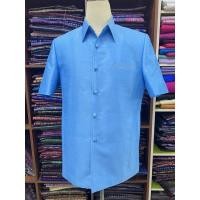ราคา เสื้อซาฟารีสูทชาย ผ้าไหมแพรทิพย์สีฟ้า (ไหมเทียม) (23610651059)
