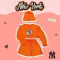 ราคา New york Set เสื้อปักลาย กางเกงขาสั้น แถมหมวกปัก (14750366563)