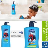 ราคา [ของแท้] สบู่ แชมพู ครีมนวด สำหรับเด็ก Suave Kids Fresh Spider-Sense 3 in 1 Shampoo Conditioner Body Wash 28 ออนซ์ (4339411002)