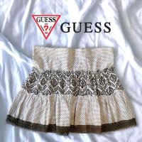 ราคา Guess กระโปรงสั้น ผ้าไม่ยืด สีครีมลายจุด ลายไทยKT10 (23787888634)