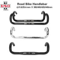 ราคา UNO อลูมิเนียมอัลลอยด์จักรยาน Handlebar Drop Bar 25.4/31.8 มม.สีดําเงินสําหรับ MINIVELO 700c Road Touring จักรยาน (26986470694)