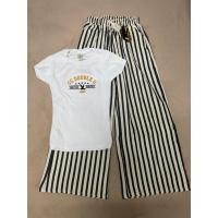 ราคา ชุดเซ็ท 2 ชิ้น เสื้อรัดรูปลาย CCOO+กางเกงปักม้าลายริ้ว (43117356141)