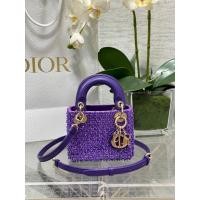 ราคา DIOR หนังนำเข้าคุณภาพสูง กระเป๋าสะพายข้างทรงหรู Diana Hot Diamond Bead, แมตช์กับฮาร์ดแวร์ทองแสงสว่าง, ขนาด: 12x10x5 ซม. (47950771495)