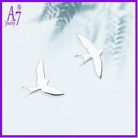 ราคา 925เงินที่สง่างามที่เรียบง่ายขนาดใหญ่กลืนผิวเรียบต่างหู RXW710 (41466156731)