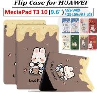 ราคา เคสหนัง PU ฝาพับ ลายการ์ตูนน่ารัก พร้อมช่องใส่บัตร และขาตั้ง สําหรับ Huawei MediaPad T3 10 (9.6 นิ้ว) MediaPad T AGS-L09 AGS-W09 AGS-L03 (23668815114)