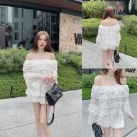ราคา SLYQ NOELE OFF SHOULDER LACE TOP เสื้อลูกไม้ระบายปาดไหล่แขนยาว สีขาวออฟไวท์ (42409232508)