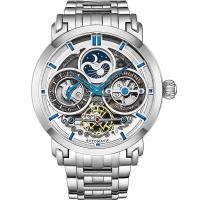 ราคา US Direct Mail Stuhrling Stuhrling ธุรกิจ Casual Dual Time Zone Sun Moon Planet นาฬิกาผู้ชายกล (41022154210)