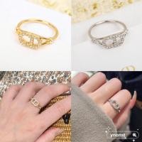 ราคา ของแท้ 100% ของแท้ใหม่ DIOR ฝังคริสตัล CD ตัวอักษรแฟชั่นแหวน (20693805321)