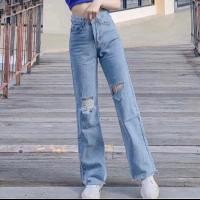 ราคา กางเกงยีนส์ทรงบอย แต่งขาดทั้งสองข้าง ทรงสวย (27425619192)