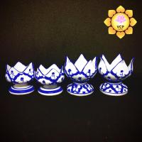 ราคา เชิงเทียน ลายคราม ลายสัปปะรด กลีบบัว (คู่) (1289200278)